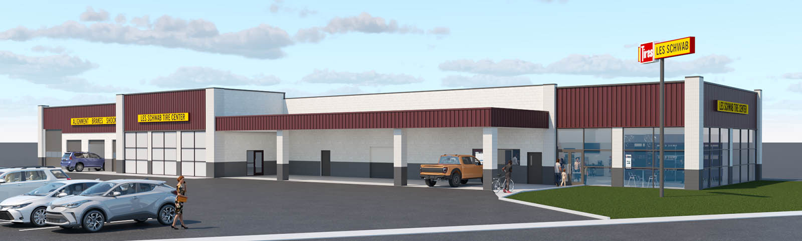 Salem Mission Oregon - Les Schwab Tire Center - Exterior 3D Render